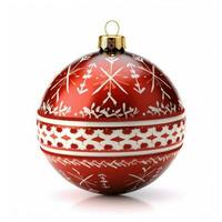 Weihnachten Ball isoliert auf Weiß Hintergrund. Illustration ai generativ foto