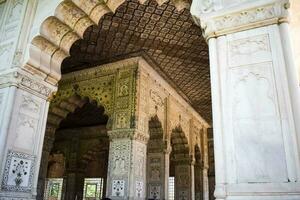 architektonisch Einzelheiten von lal qila - - rot Fort gelegen im alt Delhi, Indien, Aussicht Innerhalb Delhi rot Fort das berühmt indisch Sehenswürdigkeiten foto