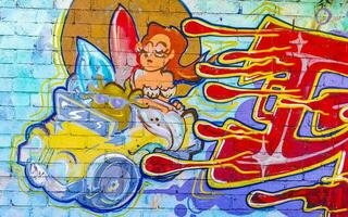 puerto escondido Oaxaca Mexiko 2023 Mauer mit Graffiti Kunst Zeichnungen Gemälde im puerto escondido Mexiko. foto