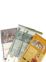 isoliert Weiß Foto von etwas malaysisch ringgit Banknoten.