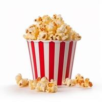 Popcorn Korb isoliert auf Weiß. Illustration ai generativ foto