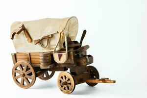 Western Wagen Modell- gemacht von Holz foto