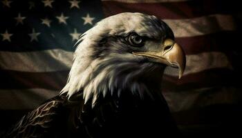 majestätisch kahl Adler, von amerikanisch Freiheit generiert durch ai foto