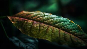 beschwingt Herbst Blatt Muster, und Makro generiert durch ai foto