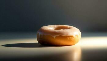 Stapel von bunt Donuts, ein Süss Genuss generiert durch ai foto