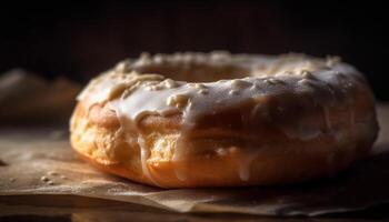 frisch gebacken Schokolade Krapfen, ein Süss Genuss generiert durch ai foto