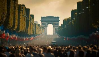 majestätisch die Architektur leuchtet Peking überfüllt Stadt Straßen generiert durch ai foto