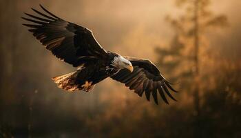 majestätisch Vogel von Beute hochfliegend im Mitte Luft generiert durch ai foto