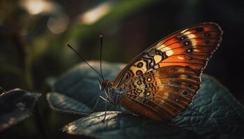 beschwingt Schmetterling Flügel Vitrinen Natur zart Schönheit generiert durch ai foto