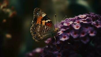 beschwingt Schmetterling bestäubt Gelb Blume im Frühling generiert durch ai foto