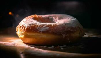 frisch gebacken Krapfen, ein Süss Genuss generiert durch ai foto