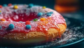 frisch gebacken hausgemacht Süss Kuchen mit Beeren generiert durch ai foto