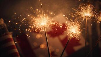 explosiv Feier entzündet sich beschwingt Feuerwerk Anzeige beim Nacht generiert durch ai foto