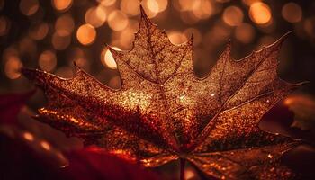 beschwingt Ahorn Baum leuchtet Gold im Herbst generiert durch ai foto