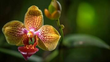 beschwingt Motte Orchidee blühen im still Natur generiert durch ai foto