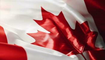 winken kanadisch Flagge, Symbol von Patriotismus und Freiheit generiert durch ai foto