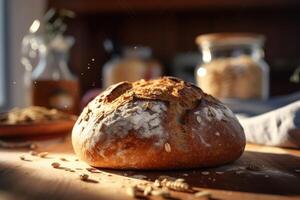Brot mit Getreide im das Küche ai generiert foto