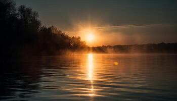 still Sonnenuntergang Über Wasser, Natur Schönheit scheint generiert durch ai foto