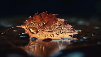 beschwingt Herbst Farben reflektiert im still Wasser, ein atemberaubend Schönheit generiert durch ai foto