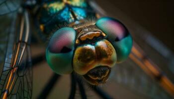 das beschwingt Biene multi farbig Flügel glitzern im das Sommer- Sonne generiert durch ai foto