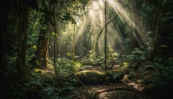 still Szene im das tropisch Regenwald, Geheimnis und Schönheit reichlich generiert durch ai foto