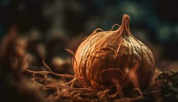 frisch organisch Knoblauch, ein gesund Zutat zum Gourmet Kochen generiert durch ai foto