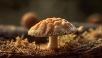 frisch organisch Wachstum essbar Pilz Kappen im Herbst Wald Wiese generiert durch ai foto