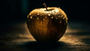 saftig Apfel spiegelt Herbst Frische im ein gesund Snack generiert durch ai foto