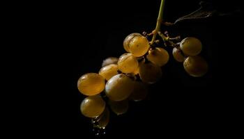 reif Traube Trauben auf Weinberg Zweig, ein Natur Gourmet Erfrischung generiert durch ai foto