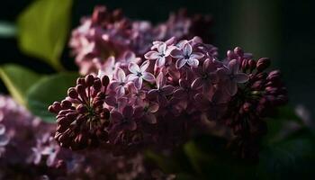 frisch lila Blüte, zart Blütenblatt, Schönheit im Natur Strauß generiert durch ai foto