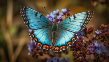 das fragil Schönheit von ein multi farbig Schmetterling Flügel im schließen oben generiert durch ai foto