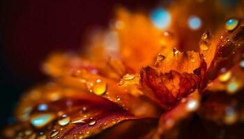 beschwingt Gerbera Gänseblümchen im feucht Regentropfen, ein Geschenk von Liebe generiert durch ai foto