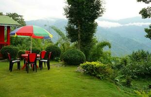 wunderbar Aussicht von Lungenchok unkonventionell Dorf von Osten sikkim foto