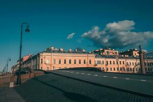 Straße von das historisch Center von st. petersburg. ein leeren Stadt ohne Personen. Stadt im Quarantäne foto