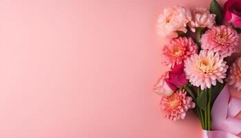 romantisch Tulpe Strauß, perfekt Hochzeit Tag Geschenk generiert durch ai foto