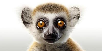 ai generiert. ai generativ. Foto Illustration von Baby Gesicht Lemur Madagaskar afrikanisch Tier. Grafik Kunst