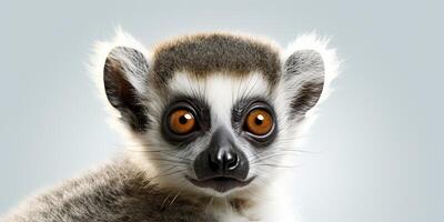 ai generiert. ai generativ. Foto Illustration von Baby Gesicht Lemur Madagaskar afrikanisch Tier. Grafik Kunst