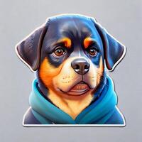 ein detailliert Illustration cool Ninja rottweil und Hund Gesicht t Hemden Design und Aufkleber ai generiert foto