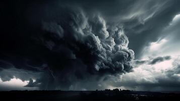 bedrohlich dunkel abstrakt Sturm Wolken. ai generiert foto