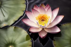 Darstellung von Lotus Blume im Teich fein Kunst . ai generiert. foto