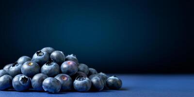 Blaubeere organisch Obst Kopieren Raum Hintergrund, generativ ai foto