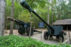 das cu Chi Tunnel wurden das viet Kongs Base von Operationen zum das tet beleidigend im 1968. berühmt Tourist Attraktion im Vietnam. Lager Foto