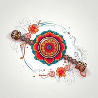 Rakhi Festival Hintergrund Design mit kreativ Rakhi Illustration. ai generiert. foto