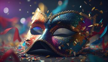 das Kunst von venezianisch Karneval Maske ai generiert foto