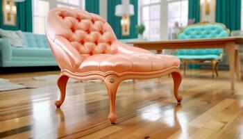 Luxus Sessel und Sofa im modern Leben Zimmer mit elegant Dekoration generiert durch ai foto