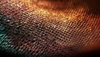 retro Tier Haut Textil- Design auf glänzend Gold Hintergrund generiert durch ai foto