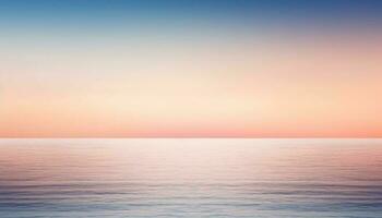 beschwingt Sonnenuntergang Über still Meereslandschaft, ein idyllisch Schönheit im Natur generiert durch ai foto