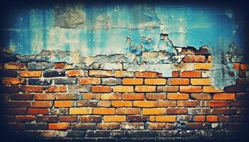 abstrakt Wiederbelebung von alt gestaltet Backstein Mauer im Konstruktion Industrie generiert durch ai foto