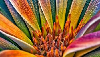 beschwingt Blumen- Muster von exotisch Gerbera Gänseblümchen im tropisch Klima generiert durch ai foto