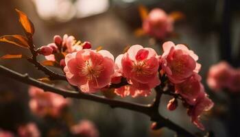 beschwingt Kirsche blühen Strauß, ein Symbol von Romantik im Frühling generiert durch ai foto